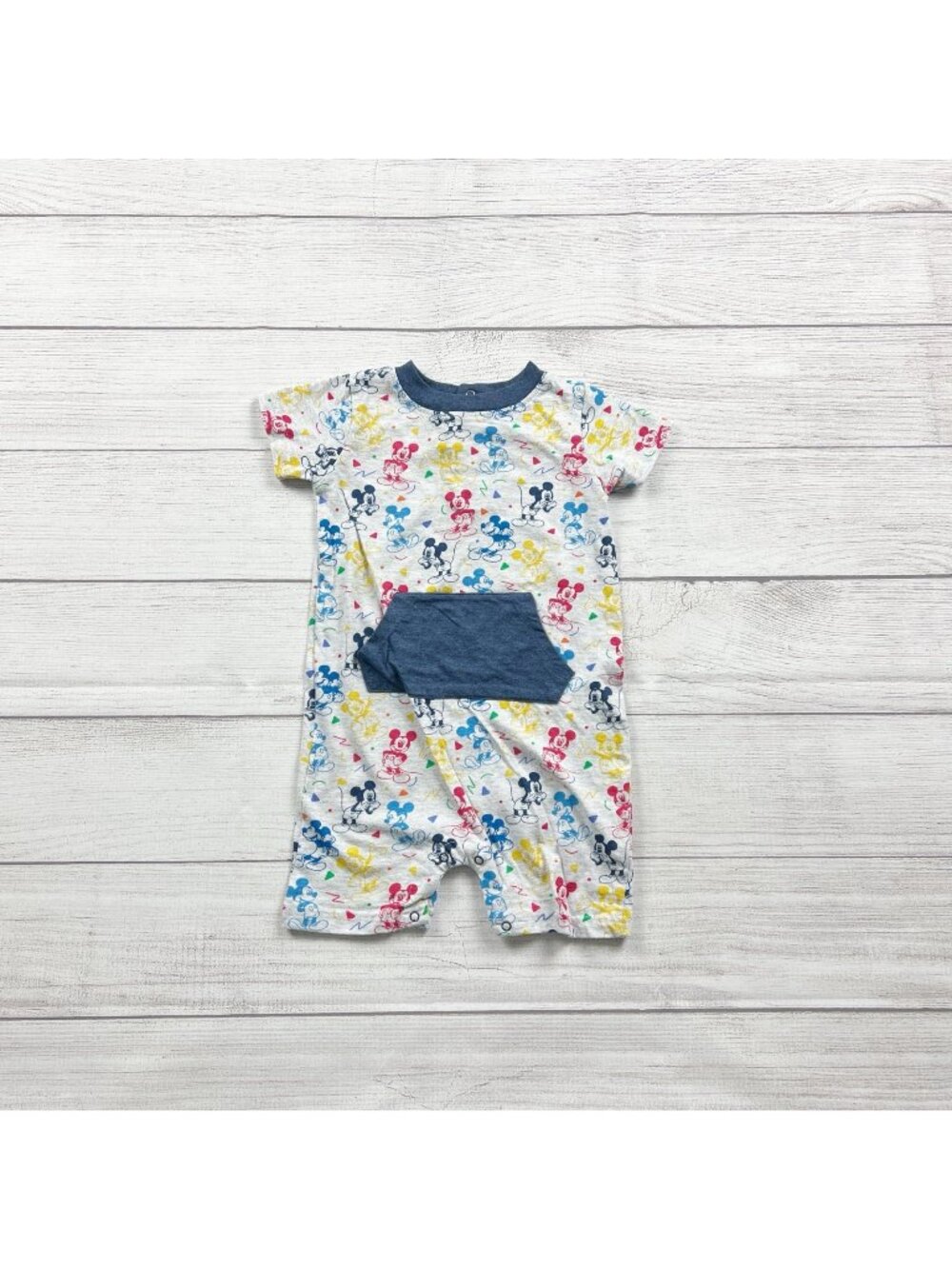 Disney Baby Mickey Mouse Romper Multicolor Print One Piece 18-24 Months